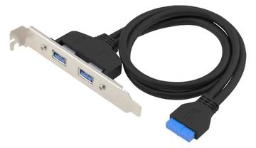 Conceptronic EMRICK11B 19-Pin-Weiblich zu Dual-USB-A-Weiblich USB 3.0 Adapter - USB 3.2 Gen 1 5Gbit/s - USB 3.0 internal von LumaTech