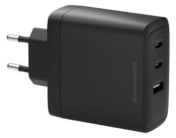 dbramante1928 re-charge - Netzteil - 100 Watt - 3 Ausgabeanschlussstellen (2 x USB-C, USB) - Schwarz von LumaTech
