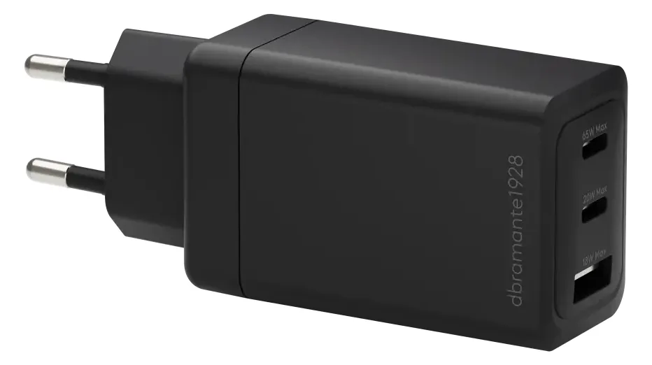 dbramante1928 re-charge - Netzteil - 65 Watt - 3 Ausgabeanschlussstellen (2 x USB-C, USB), Ansicht 2