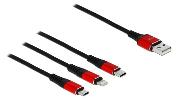Delock 3 in 1 - Kabel nur zum Laden - USB männlich zu Micro-USB Typ B, Lightning, 24 pin USB-C männlich, Ansicht 2