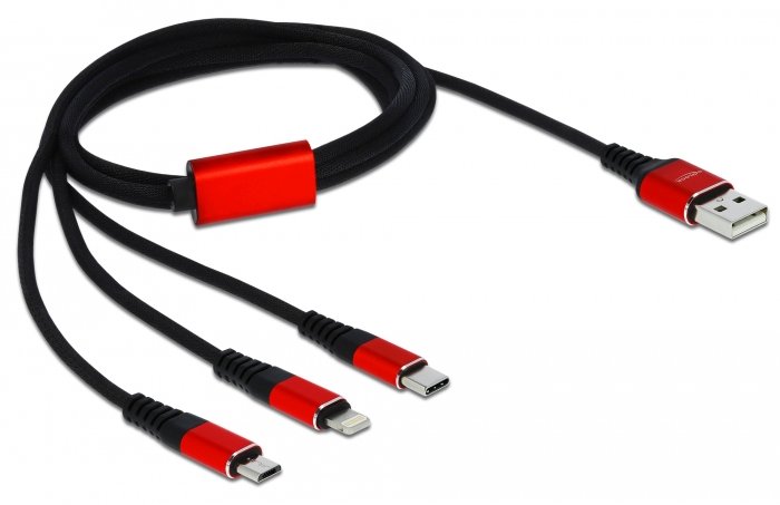 Delock 3 in 1 - Kabel nur zum Laden - USB männlich zu Micro-USB Typ B, Lightning, 24 pin USB-C männlich von LumaTech