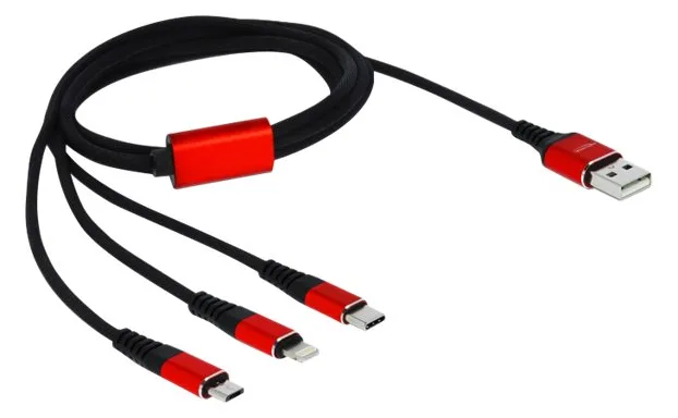 Delock 3 in 1 - Kabel nur zum Laden - USB männlich zu Micro-USB Typ B, Lightning, 24 pin USB-C männlich, Ansicht 2