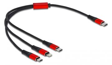 Delock 3 in 1 - Kabel nur zum Laden - USB-C männlich zu Micro-USB Typ B, Lightning, USB-C männlich von LumaTech