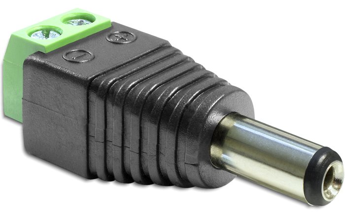 Delock Adapter DC 2.1 x 5.5 mm male > Terminal Block - Netzteil - 2-polige Klemmleiste (M)