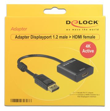 Delock Adapter Displayport 1.2 male > HDMI female 4K Active von LumaTech