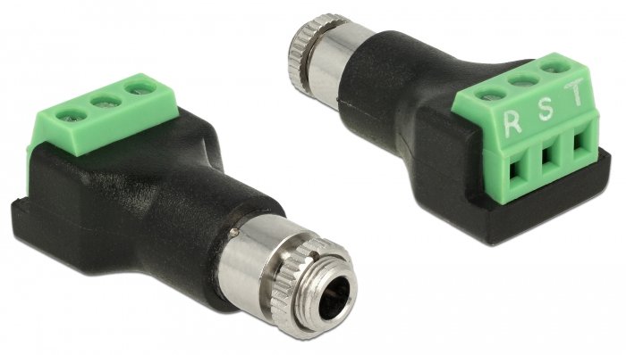 Delock Audio-Adapter - 3-poliger Anschlussblock weiblich zu mini-phone stereo 3.5 mm weiblich