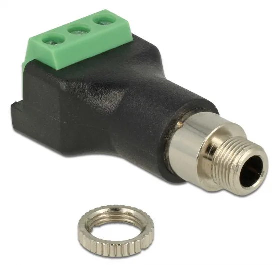Delock Audio-Adapter - 3-poliger Anschlussblock weiblich zu mini-phone stereo 3.5 mm weiblich, Ansicht 2