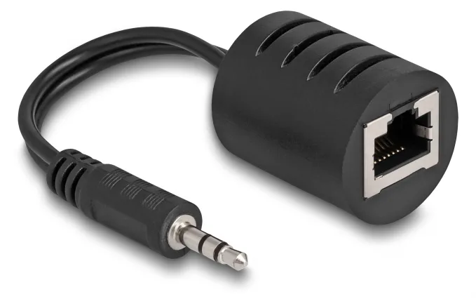 Delock Audio-Adapter - RJ-45 weiblich zu Mini-Stecker männlich - Schwarz (Packung mit 2), Ansicht 2