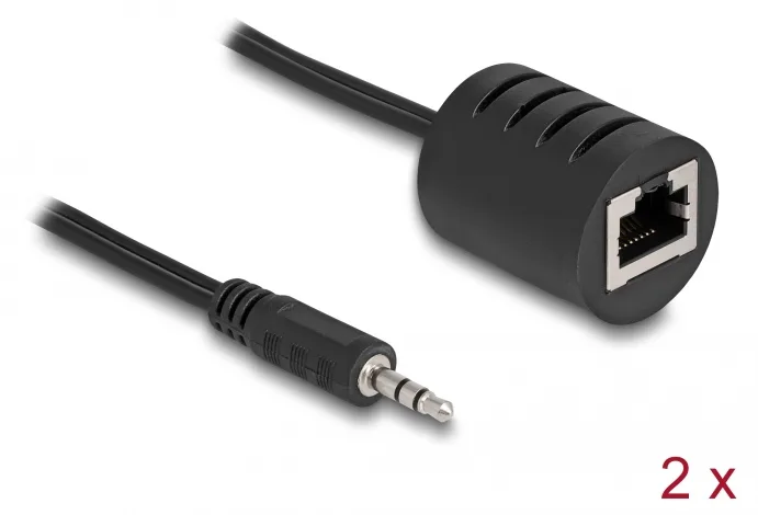 Delock Audio-Adapter - RJ-45 weiblich zu Mini-Stecker männlich - Schwarz (Packung mit 2), Ansicht 4
