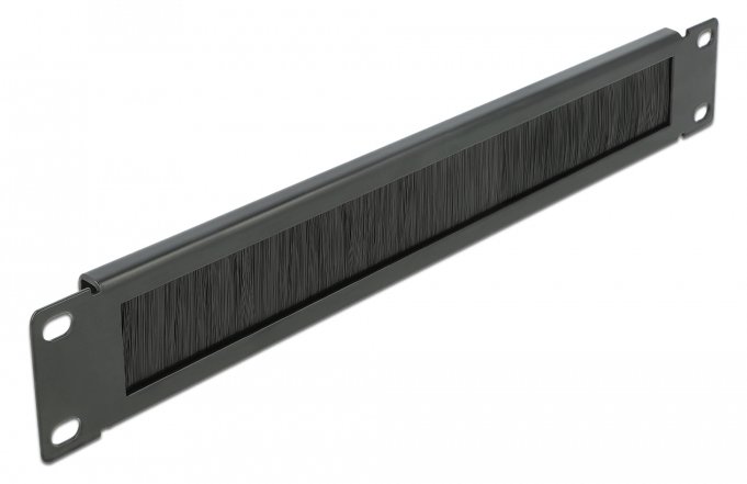 Delock Cable Management Brush Strip - Kabelmanagementblende mit Bürste - Schwarz - 1U - 48.3 cm (19)