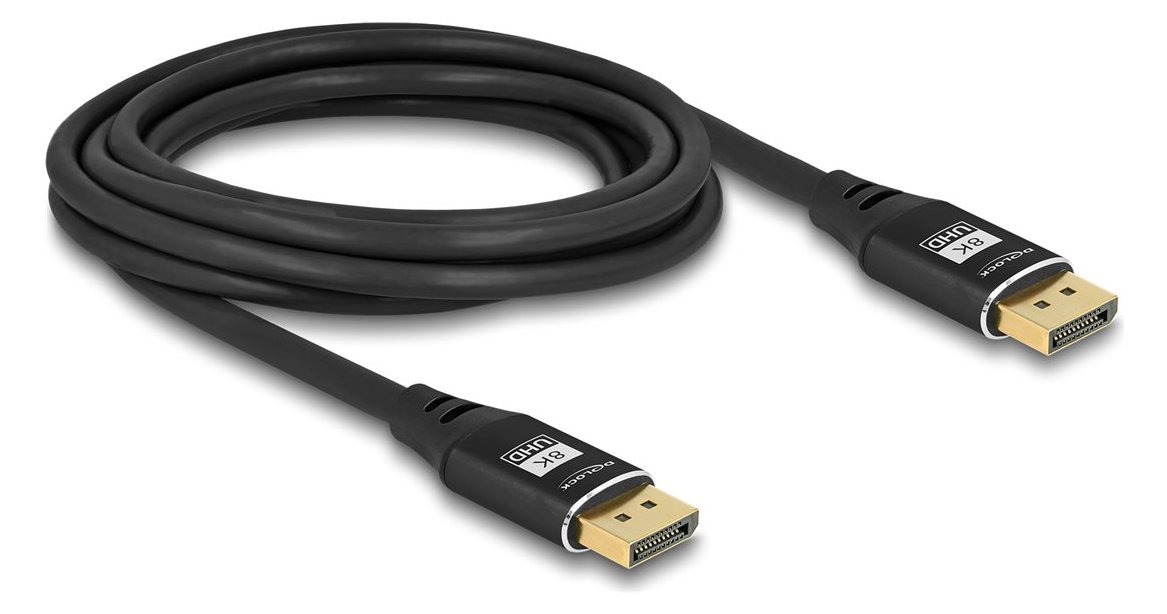 Delock DisplayPort Kabel 8K 60 Hz 3 m schwarz Metall von LumaTech