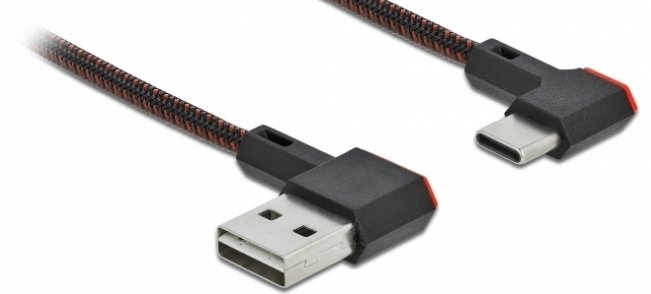 Delock Easy - USB-Kabel - USB (M) links/rechts abgewinkelt, umkehrbar zu 24 pin USB-C (M) von LumaTech