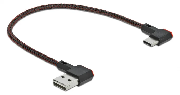Delock Easy - USB-Kabel - USB (M) links/rechts abgewinkelt, umkehrbar zu 24 pin USB-C (M), Ansicht 2
