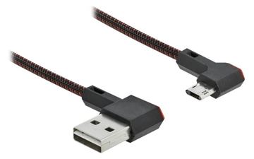 Delock Easy - USB-Kabel - USB (M) links/rechts abgewinkelt, umkehrbar zu Micro-USB Typ B (M) von LumaTech