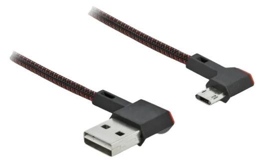 Delock Easy - USB-Kabel - USB (M) links/rechts abgewinkelt, umkehrbar zu Micro-USB Typ B (M), Ansicht 2