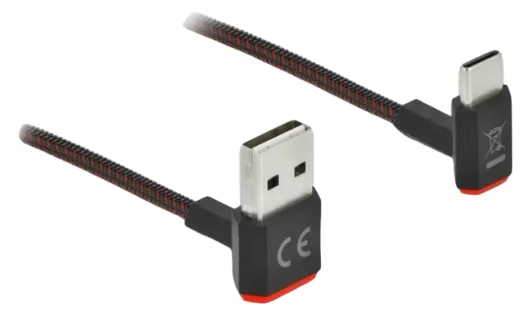 Delock Easy - USB-Kabel - USB (M) nach oben/unten abgewinkelt, doppelseitig zu USB-C (M), Ansicht 2