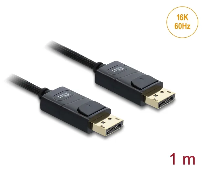 Delock Koaxiales DisplayPort Kabel 16K 60 Hz 80 Gbps mit Geflechtmantel - Kabel - Digital/Display/Video, Ansicht 2