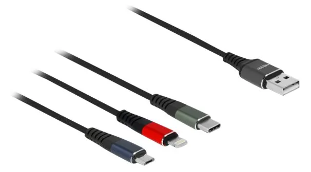 Delock Lightning-Kabel, nur zum Aufladen - USB männlich zu Micro-USB Typ B, Lightning, USB-C männlich, Ansicht 2