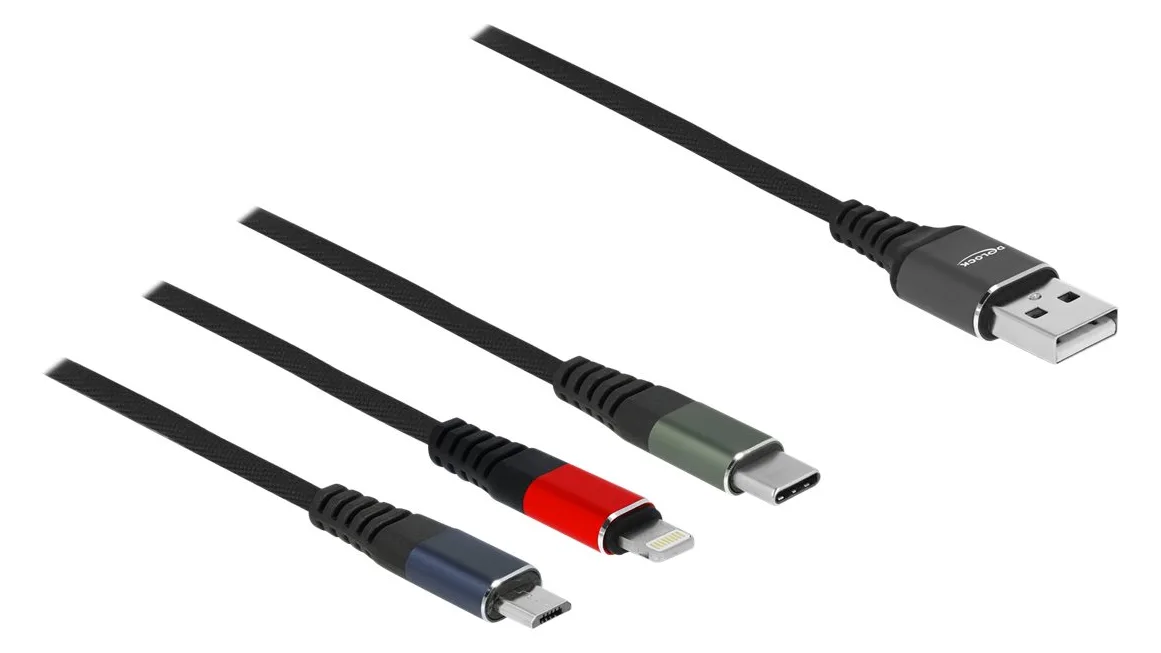 Delock Lightning-Kabel, nur zum Aufladen - USB männlich zu Micro-USB Typ B, Lightning, USB-C männlich, Ansicht 3
