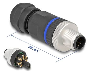 Delock Netzanschluss - 8-polig M12-A (M) - 30 V von LumaTech