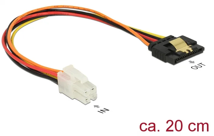 Delock Netzteil - Netzstecker P4 (M) bis SATA-Stromstecker (R), Ansicht 2