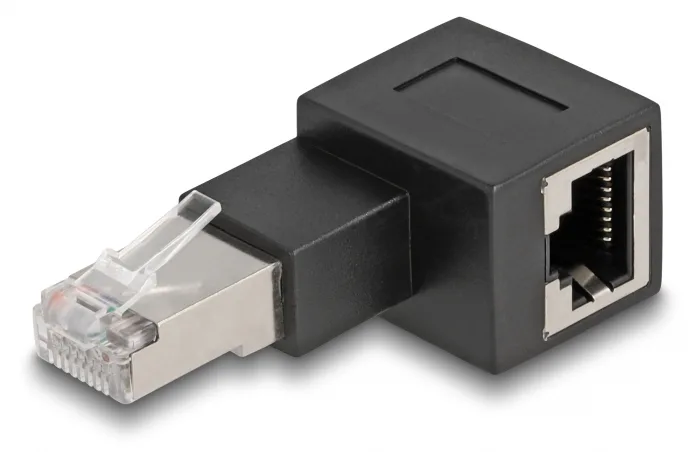Delock Netzwerkadapter - RJ-45 (M) nach rechts abgewinkelt zu RJ-45 (W), Ansicht 2