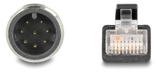 Delock Netzwerkkabel - 8-polig M12 (M) zu RJ-45 (M), Ansicht 2