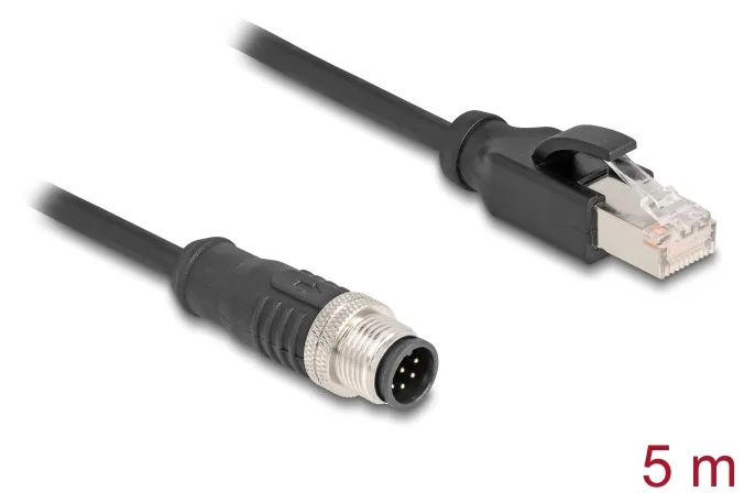 Delock Netzwerkkabel - 8-polig M12 (M) zu RJ-45 (M), Ansicht 3