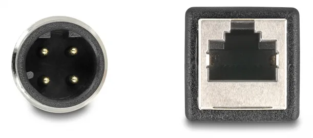 Delock Netzwerkkabel - M12 (4-polig) (M) zu RJ-45 (W), Ansicht 3
