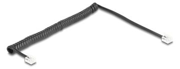 Delock Telefonkabel - RJ-11 (M) zu RJ-11 (M) - 2 m - gewickelt - Schwarz von LumaTech