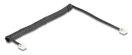 Delock Telefonkabel - RJ-11 (M) zu RJ-11 (M) - 2 m - gewickelt - Schwarz, Ansicht 3