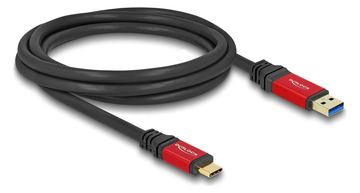 Delock USB 10 Gbps Kabel Typ-A Stecker zu Type-C 2 m rot von LumaTech