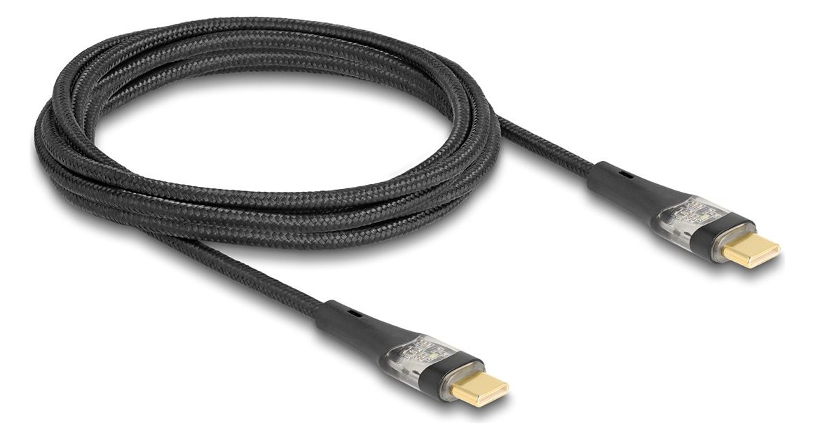 Delock USB 2.0 Schnellladekabel Type-C Stecker zu transparent PD 3.0 100 W 2 von LumaTech