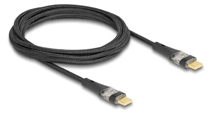 Delock USB 2.0 Schnellladekabel Type-C Stecker zu transparent PD 3.0 100 W 2, Ansicht 2