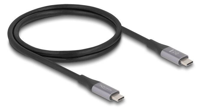 Delock USB 40 Gbps Kabel Type-C Stecker zu PD 3.1 240 W E-Marker 1 m grau - Kabel - Digital/Daten von LumaTech
