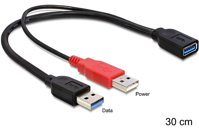 Delock USB-Kabel - USB Typ A (W) zu USB (nur Strom) von LumaTech