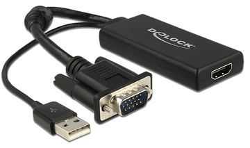Delock Videokonverter - VGA - HDMI - Schwarz von LumaTech
