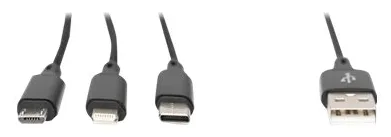 DIGITUS 3-in-1 Ladekabel, für Apple, Android und Google-Pixel Geräte, Ansicht 4