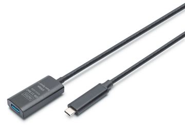 DIGITUS Aktives USB 3.2 Gen2 10G Verlängerungskabel, USB-C - USB-A, 5m von LumaTech