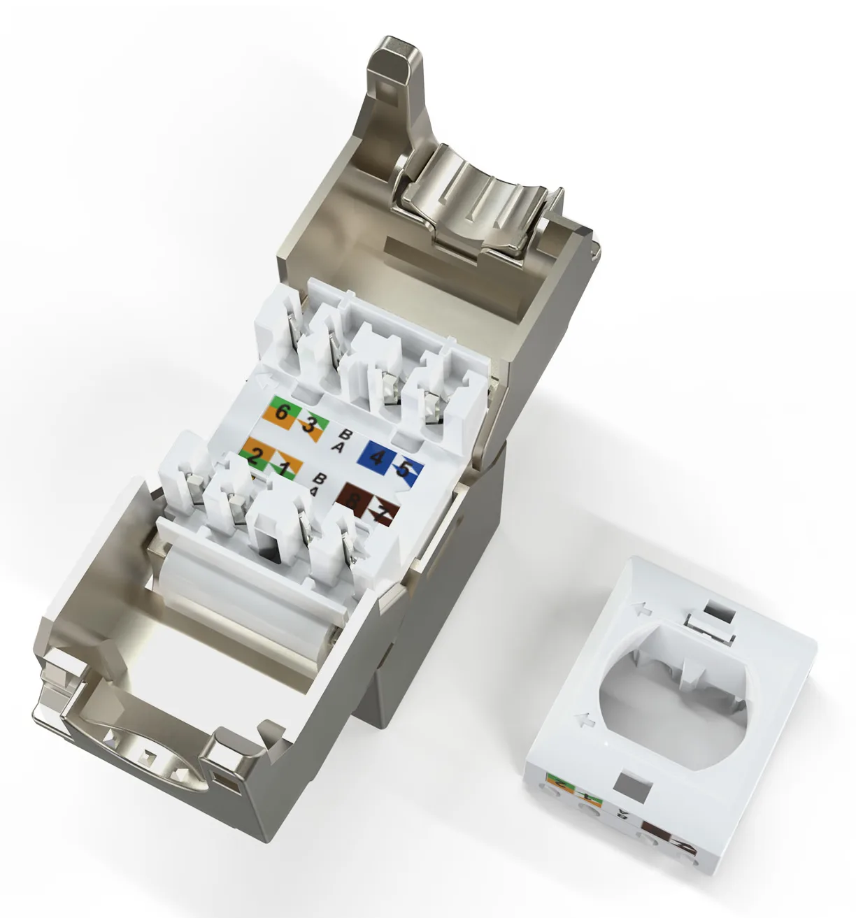 DIGITUS CAT 6A  Kompaktgehäuse Keystone Modul, geschirmt, werkzeugfreier Montageanschluss, Ansicht 4