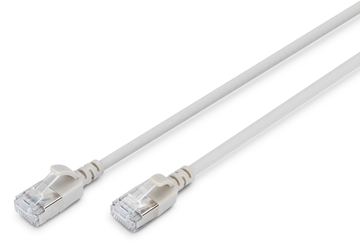 DIGITUS CAT 6A F-FTP Slim Patchkabel, AWG 32/7 - CAT 6A F-FTP Slim Patchkabel - kupfer - LSZH AWG 32/7 - 0.3m - Grau von LumaTech