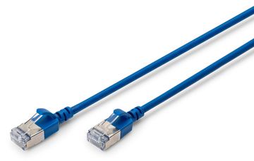 DIGITUS CAT 6A F-FTP Slim Patchkabel, AWG 32/7 - CAT 6A F-FTP Slim Patchkabel - kupfer - LSZH AWG 32/7 - 0.5m - Blau von LumaTech