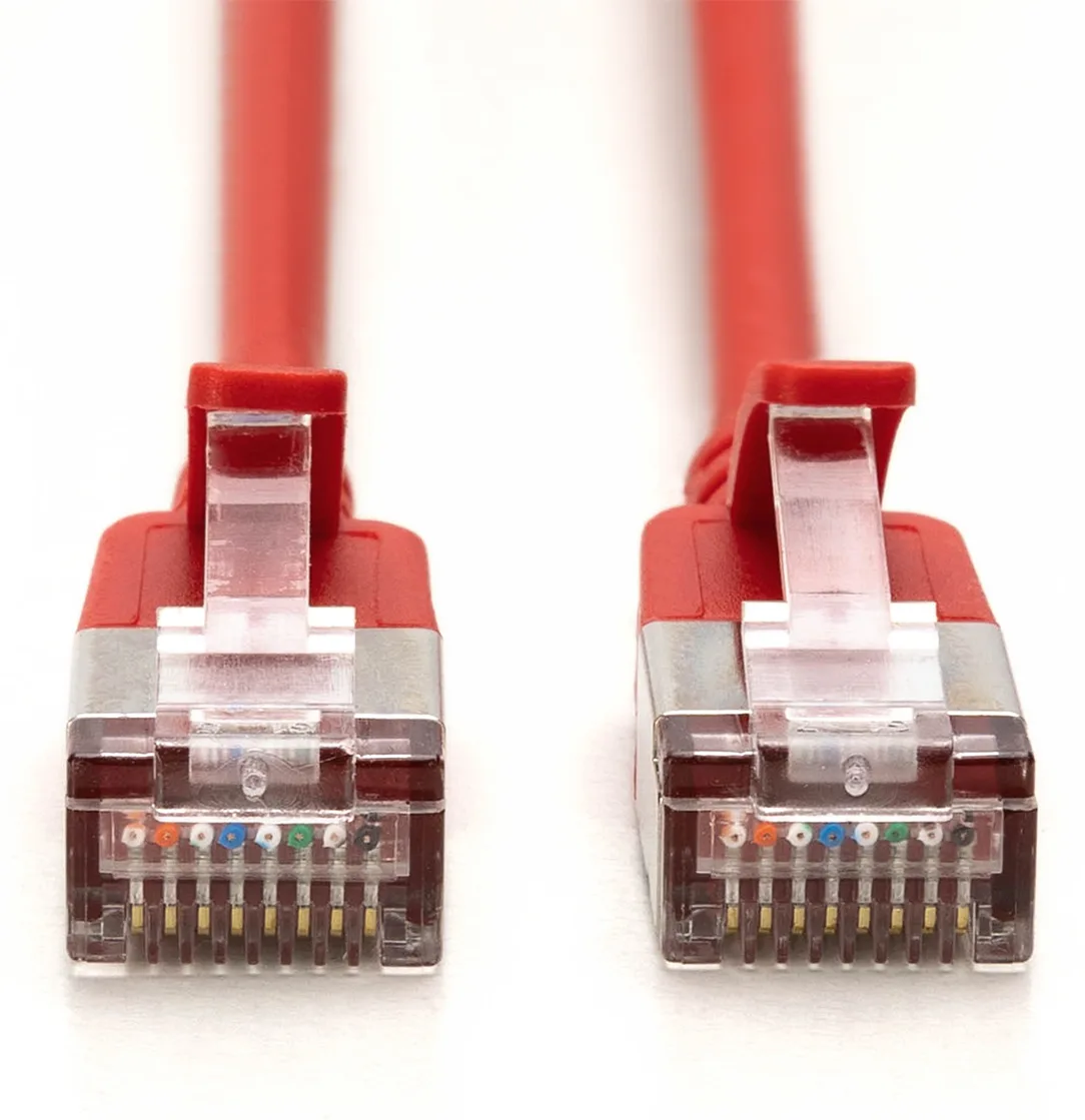 DIGITUS CAT 6A F-FTP Slim Patchkabel, AWG 32/7 - CAT 6A F-FTP Slim Patchkabel - kupfer - LSZH AWG 32/7 - 0.5m - Rot, Ansicht 2
