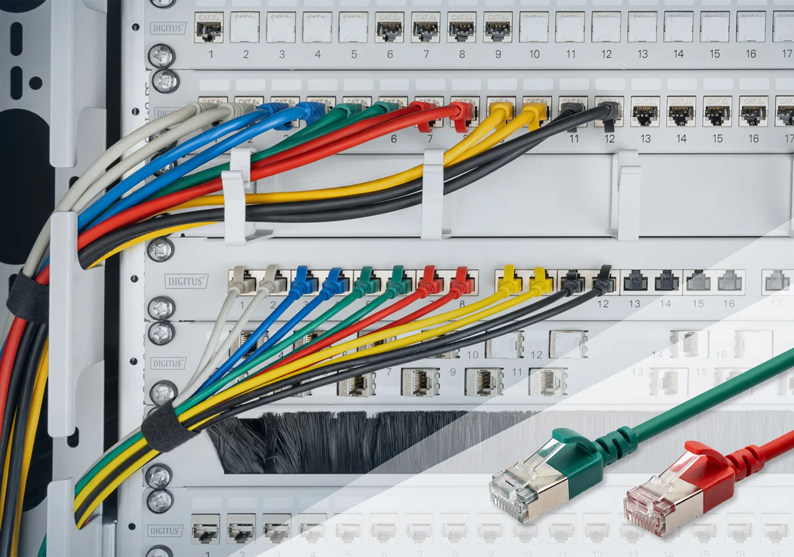 DIGITUS CAT 6A F-FTP Slim Patchkabel, AWG 32/7 - CAT 6A F-FTP Slim Patchkabel - kupfer - LSZH AWG 32/7 - Länge 5m - Rot, Ansicht 3
