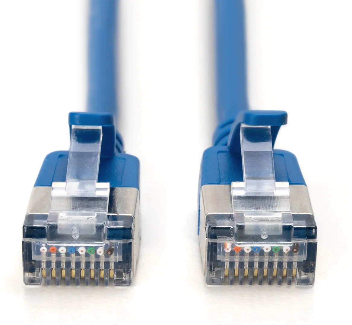 DIGITUS CAT 6A F-FTP Slim Patchkabel, AWG 32/7 - CAT 6A F-FTP Slim Patchkabell - kupfer - LSZH AWG 32/7 - 0.3m - Blau, Ansicht 2