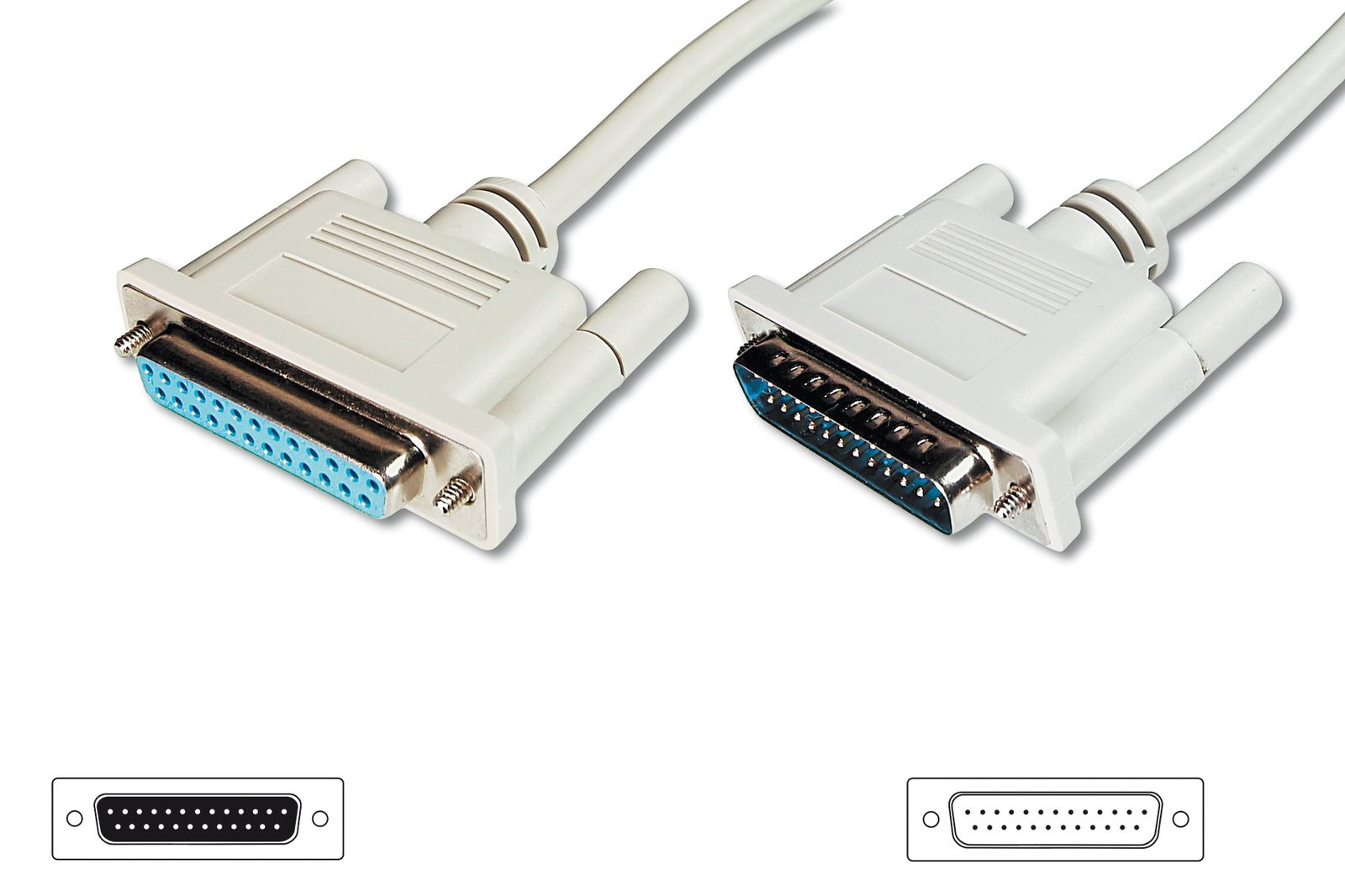 DIGITUS Datatransfer Verlängerungskabel, D-Sub25/St - D-Sub25/Bu