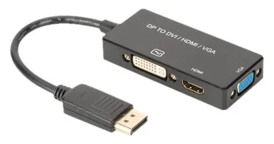 DIGITUS DisplayPort 3in1 Adapter / Konverter - DP - HDMI+DVI+VGA, Ansicht 4