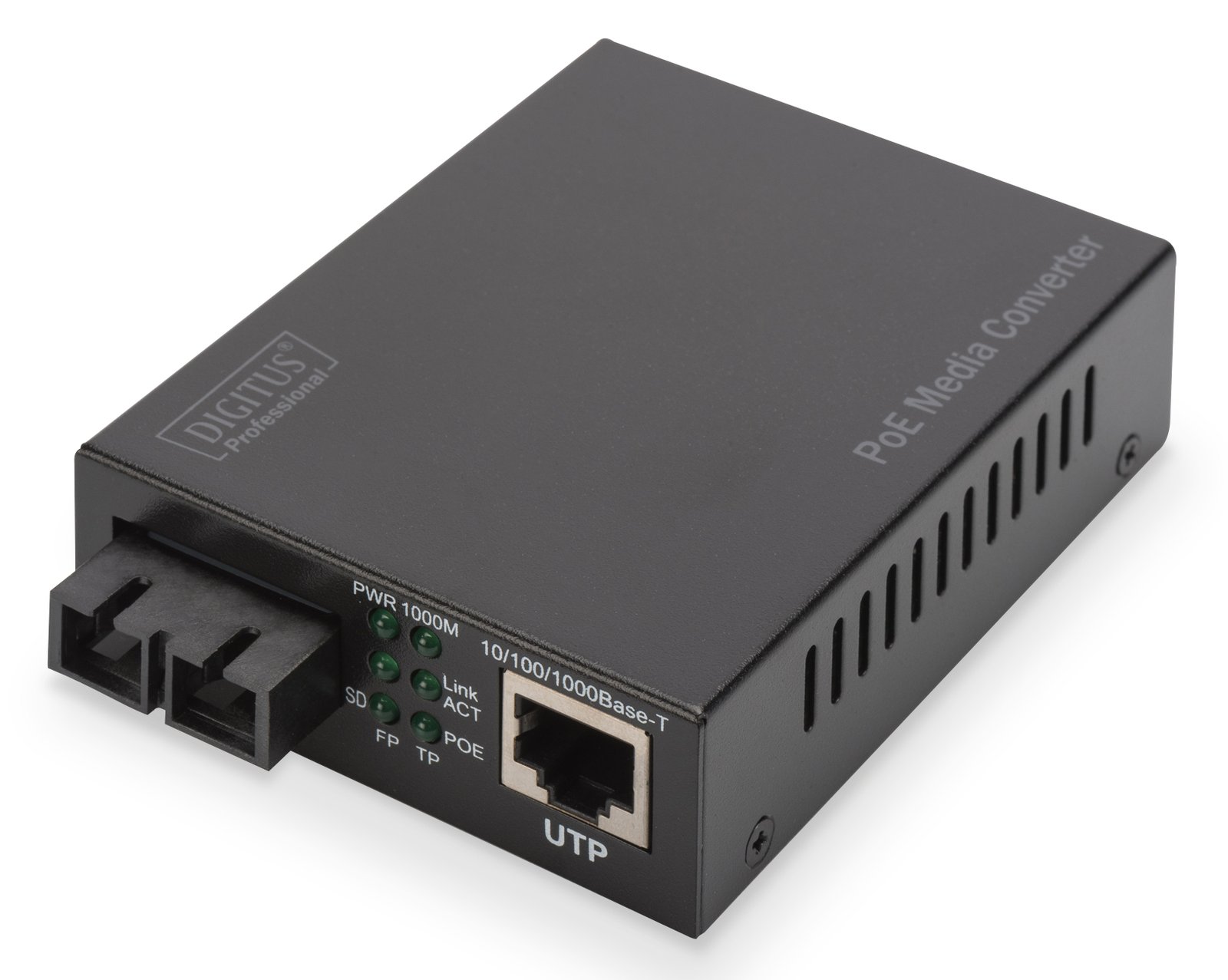 DIGITUS Gigabit PoE Medienkonverter, RJ45 / SC, SM, PSE