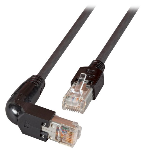 EFB Elektronik Dätwyler CU 5502 flex - Patch-Kabel - RJ-45 (M) gewinkelt zu RJ-45 (M) - 50cm - S/UTP - CAT 5e -Schwarz