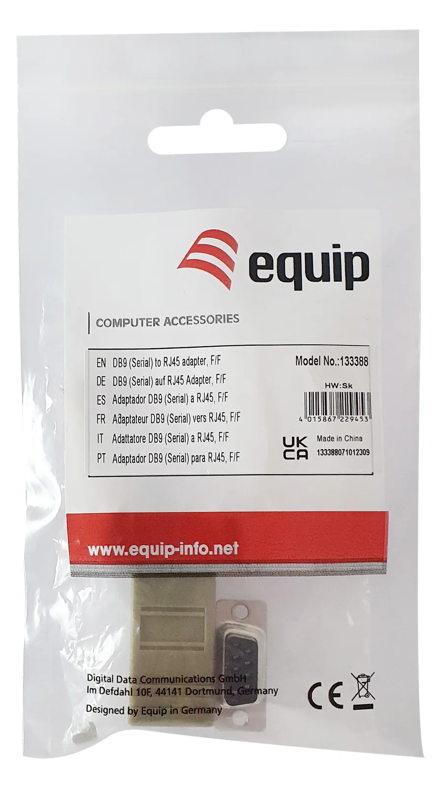 Equip Adapter DB9 -> RJ45 Bu/Bu TIA/EIA-561 - Adapter, Ansicht 4